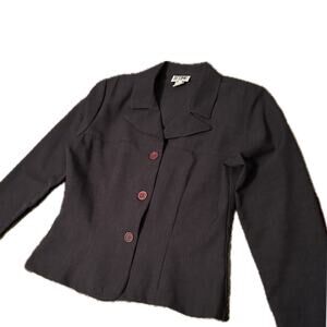 Vintage Chocolate Brown Peaked Collar Blazer Jacket / Medium